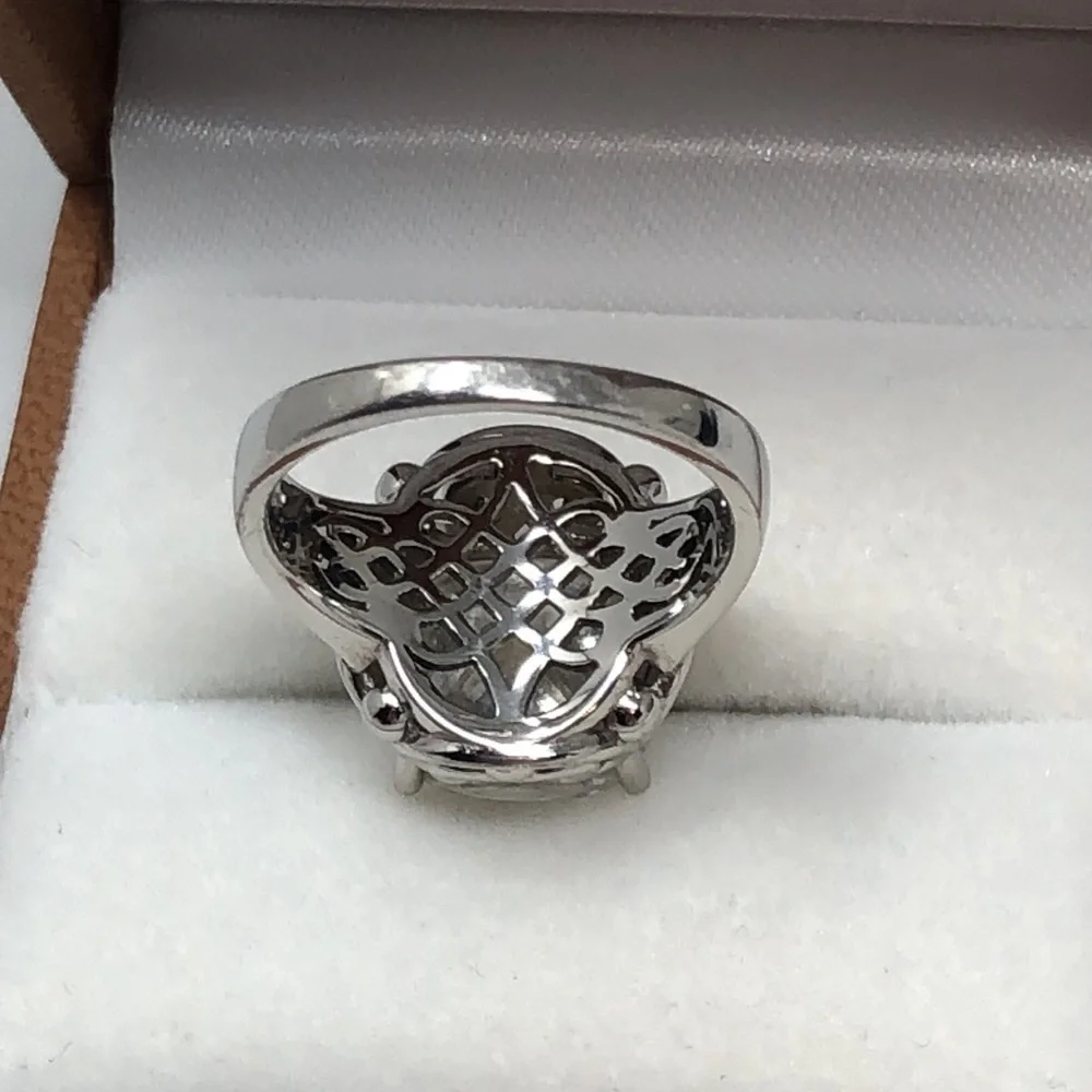 Moissanite Fire Ring Vintage Style Engagement Solitaire Platineve Size 6